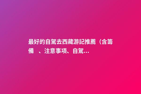 最好的自駕去西藏游記推薦（含籌備、注意事項、自駕路線等）